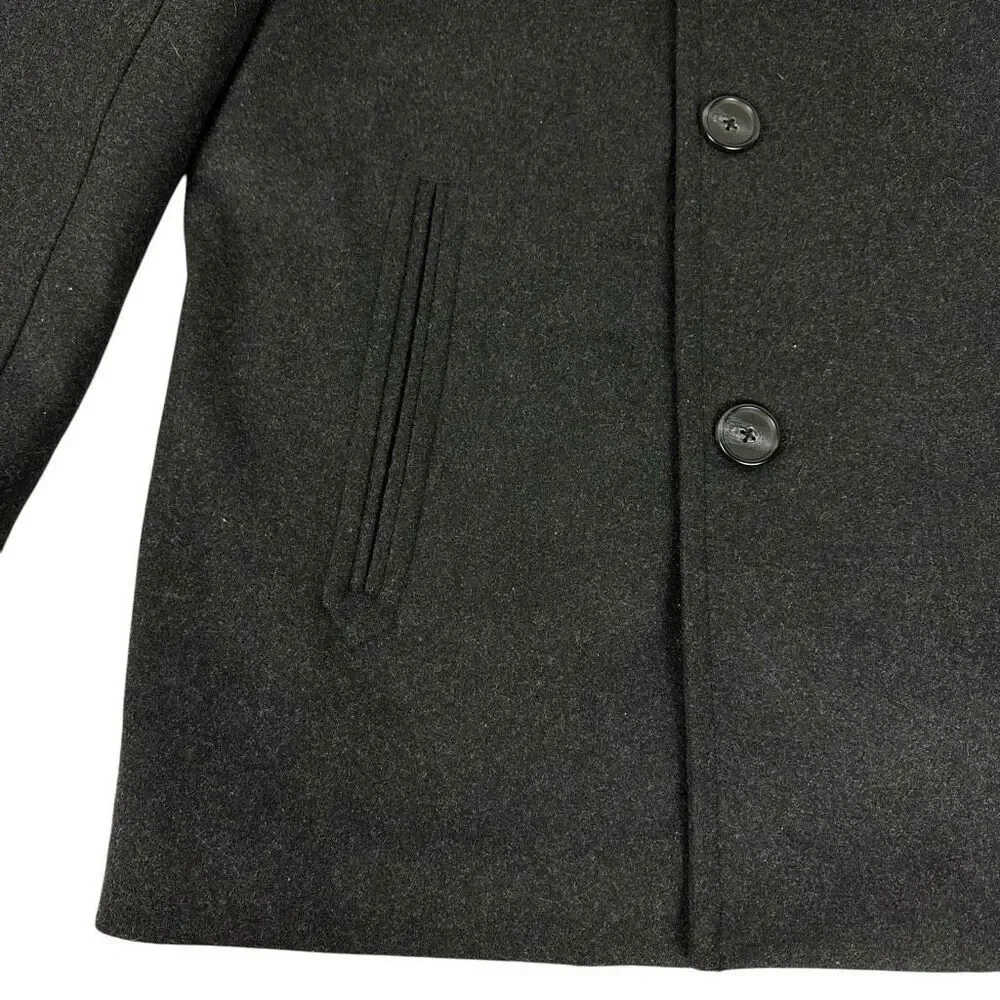 Cole Haan Men’s Wool Polyester Black Overcoat Size Small MSRP $595